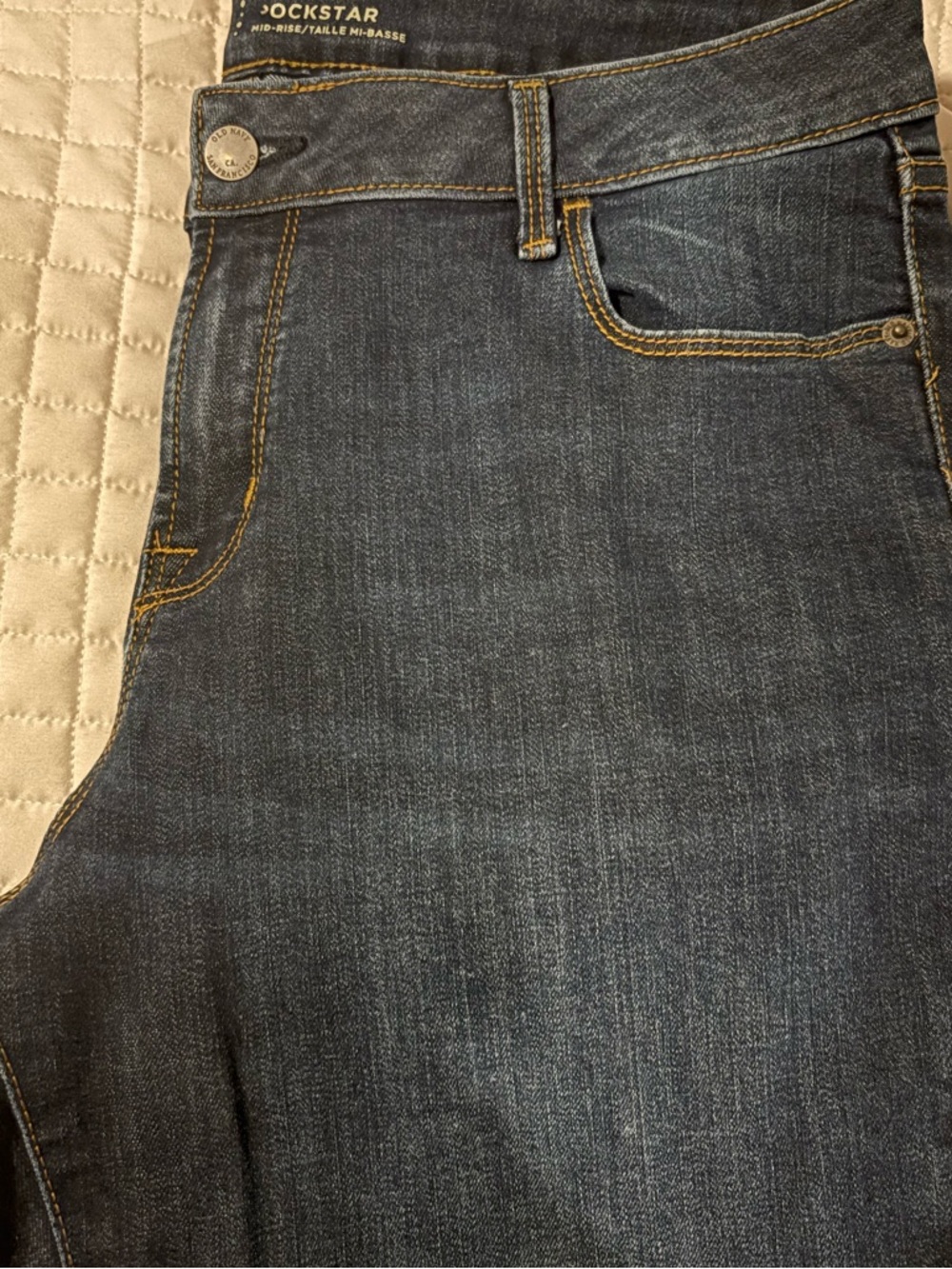 Old Navy Rockstar Mid Rise, Straight Leg - Deep Blue